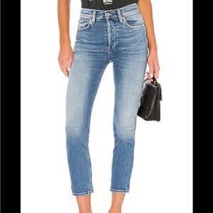 Redone High Rise Ankle Crop Skinny Jeans 28
